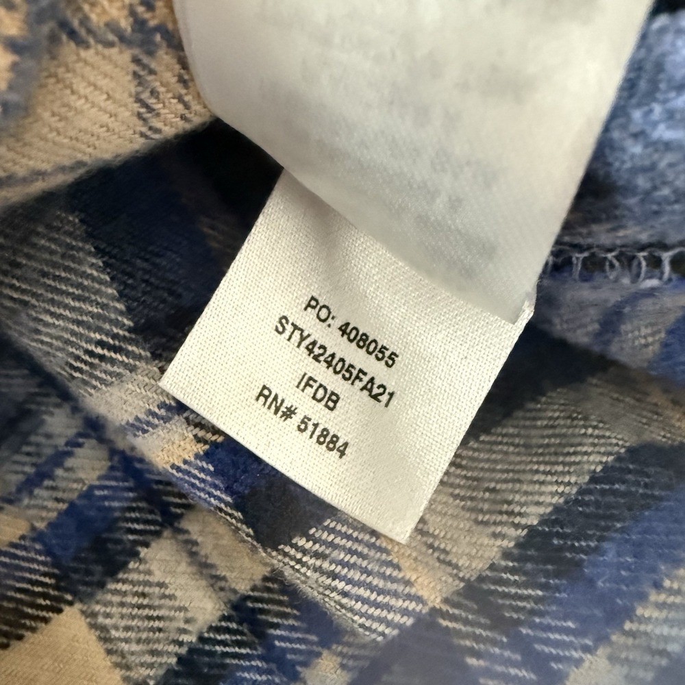 Patagonia Womens Blue Plaid Fjord Organic Cotton Midweight Flannel‎ Shirt Sz S - Picture 6 of 8
